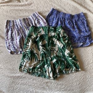 3 for $8 Bundle of Boho and Tropical Fabric Shorts